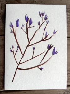 Handmade Lavender Greeting Card