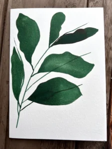 Handmade Greetings Card - Early Autumn Leaves