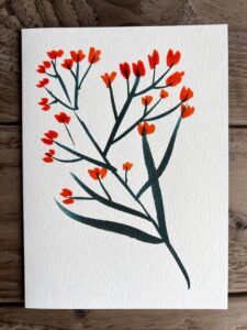 Handmade Orange Floral Card